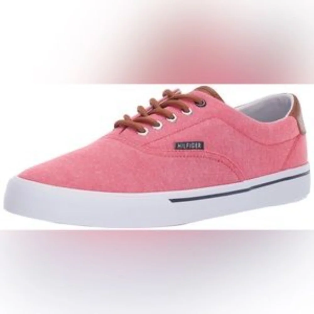 Tommy Hilfiger Phero TMPHERO Mens Pink Canvas Low Top Designer Sneaker Shoes 9.5